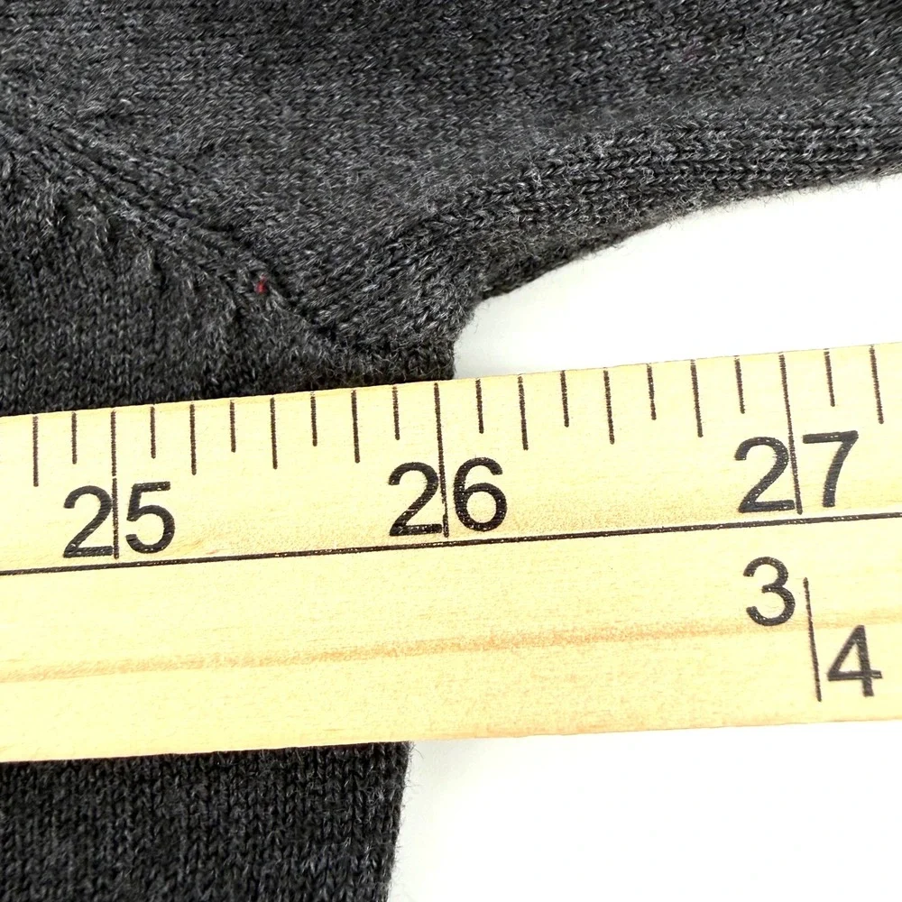 JH Charcoal Gray Long Sleeve Sweater Dress with Orange & White Stripe Trim Large